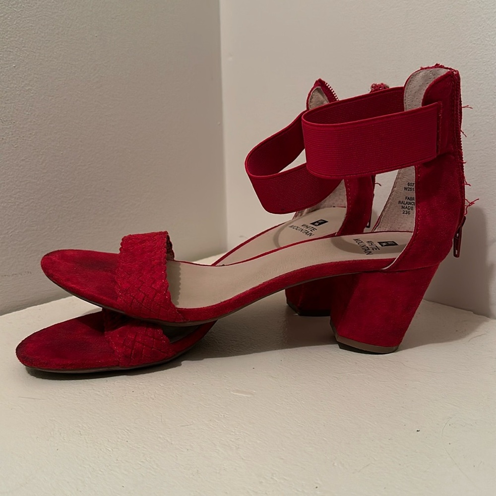 Red Strappy Heeled Sandals